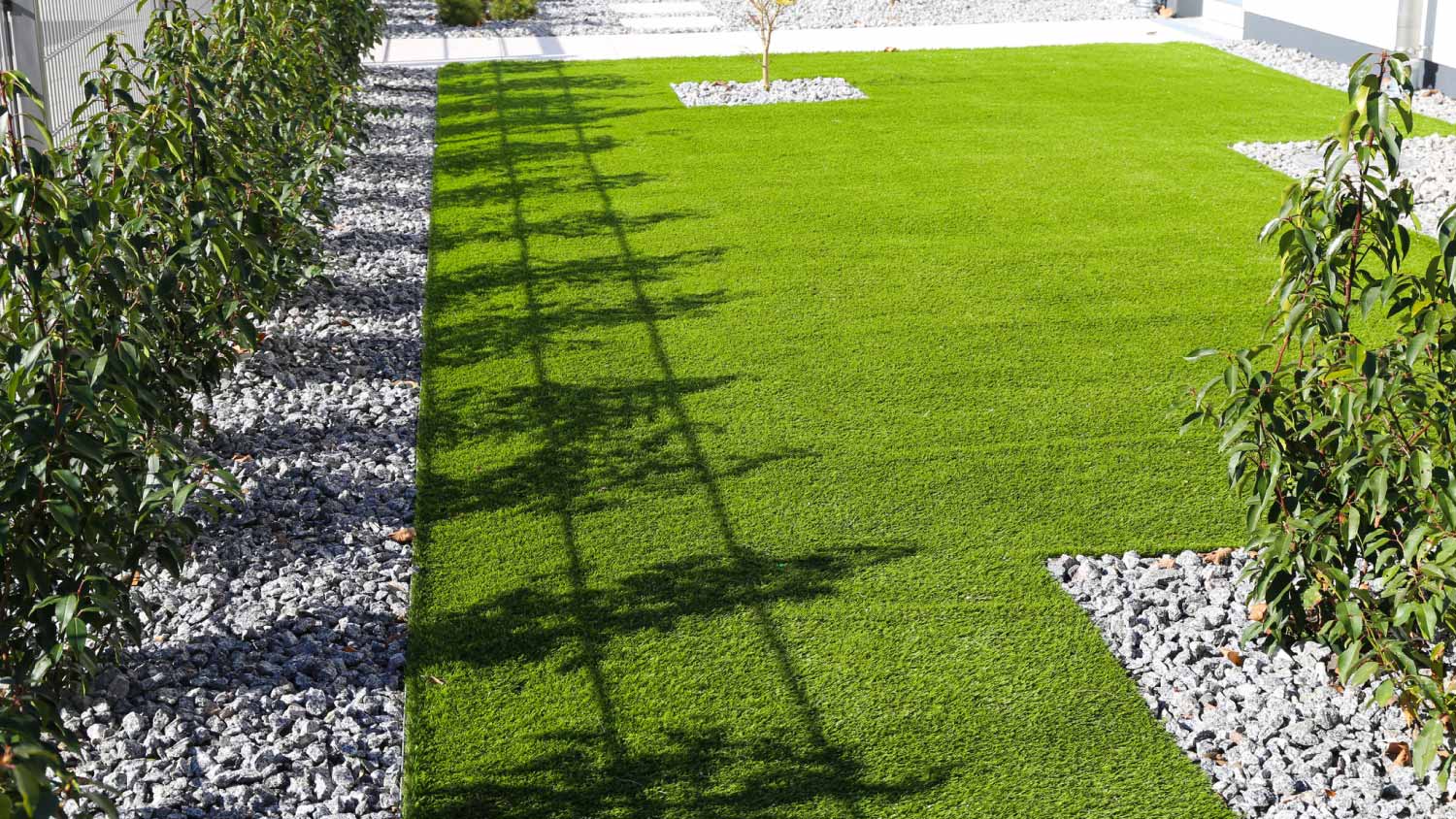 Artificial grass installation in rear garden