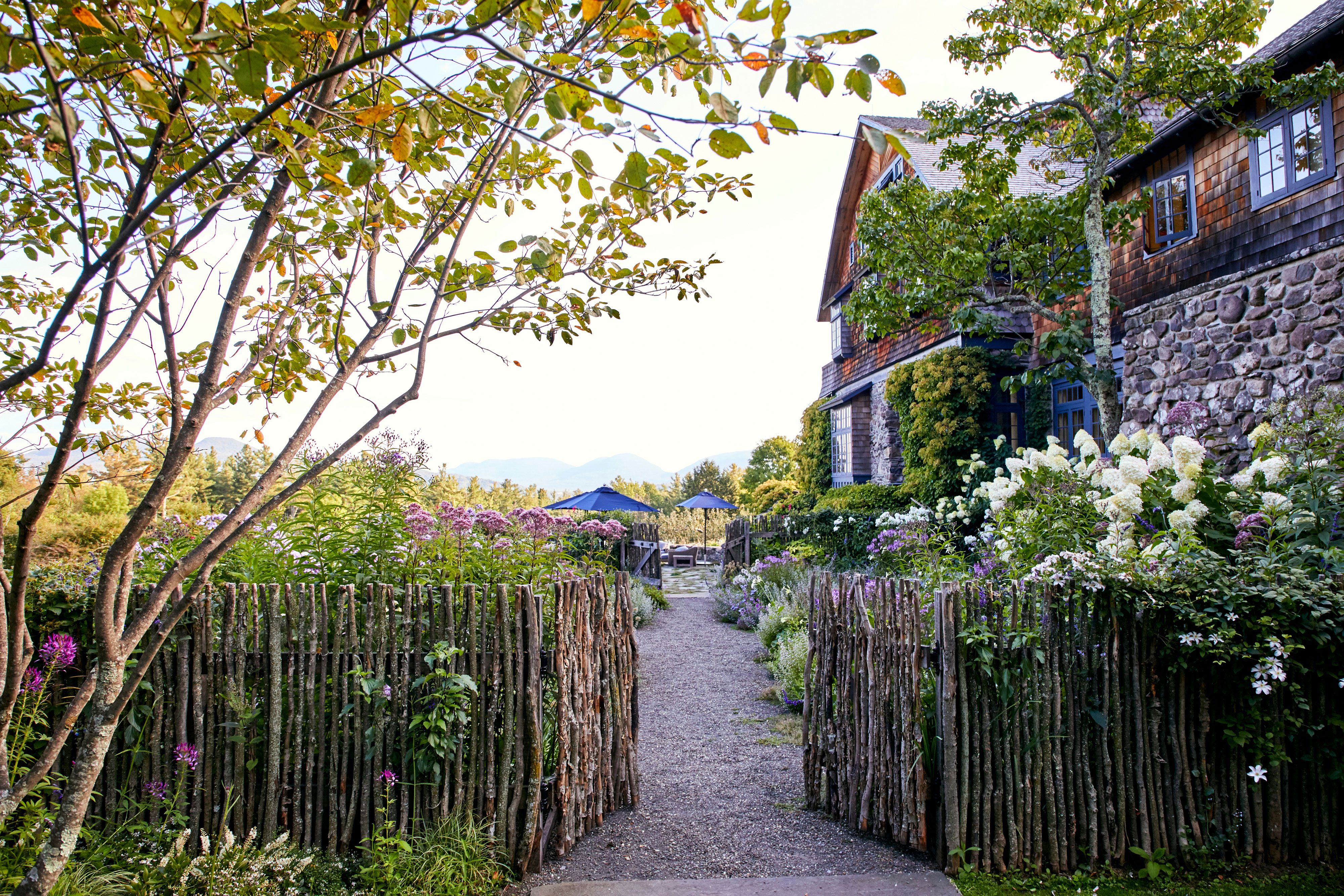 Decorative gravel garden pathway