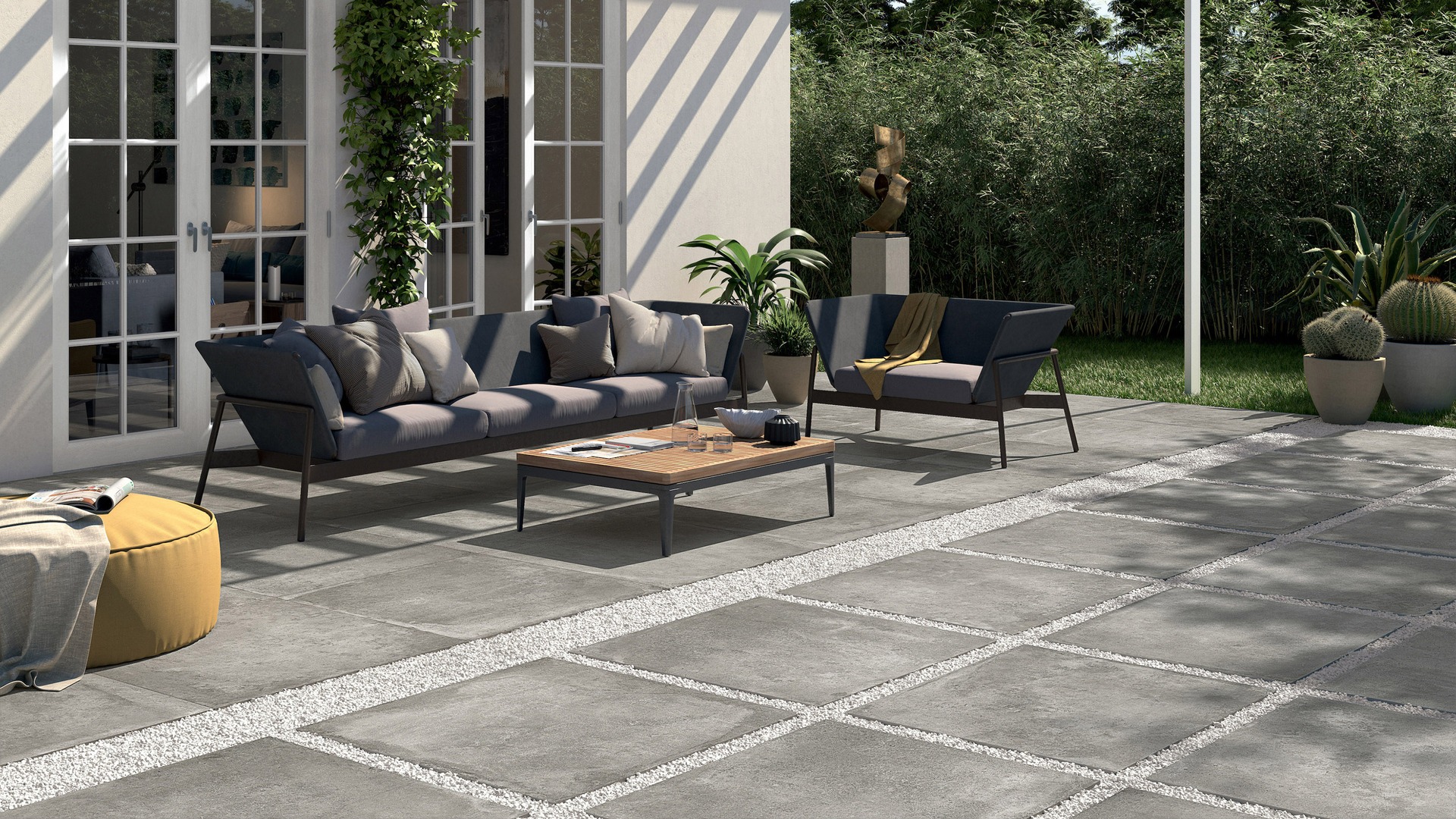 Patio with step detail
