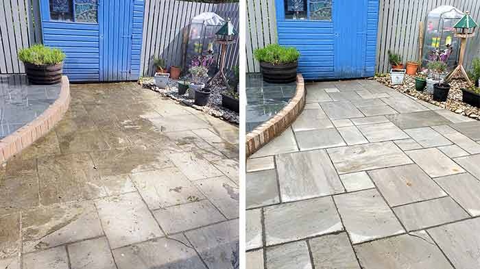 Professional jet washing outdoor surfaces